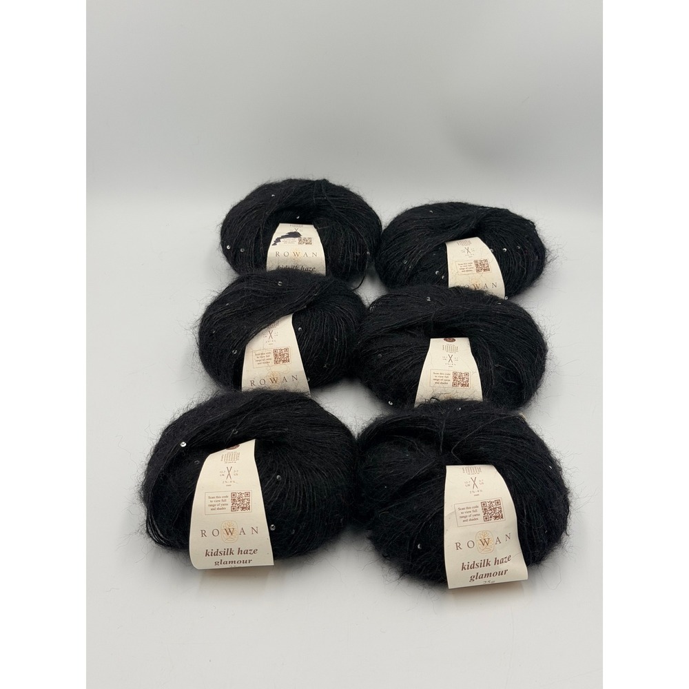 Rowan Kidsilk Haze Glamour Yarn Black 00287 Mohair Silk 6 Balls